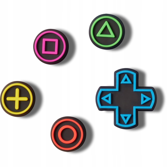 Crocs Przypinki Ozdoby Piny Charms Jibbitz Game Controller 5 Pack Crocs