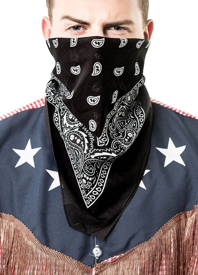 Czarna Chusta Kowbojska Bandana Kowboj Western Apaszka Unisex Danhoss