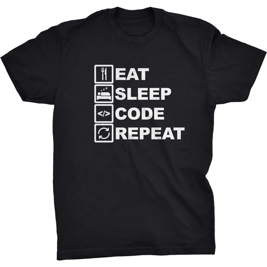 Eat Sleep Code Koszulka Informatyka Programisty GILDAN