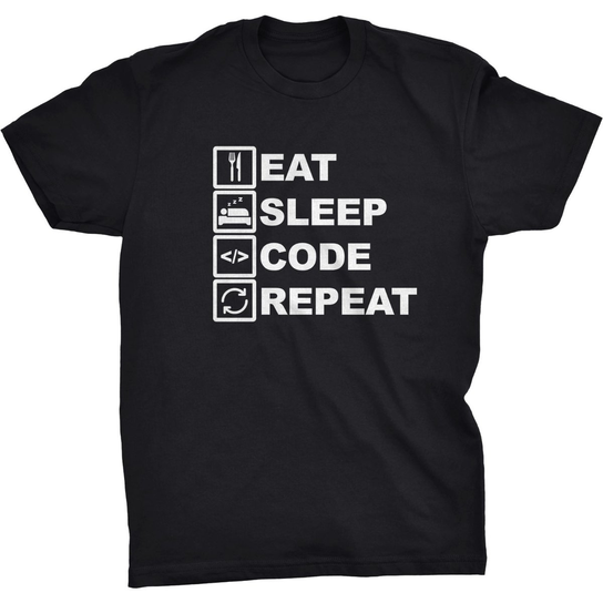 Eat Sleep Code Koszulka Informatyka Programisty GILDAN