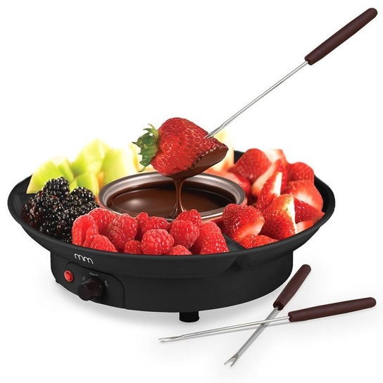 Elektryczny Zestaw do Fondue Widelczyki Elegancki Prezent Przegrody na Przekąski MikaMax