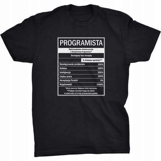 Etykieta GDA Programista Koszulka Dla Programisty GILDAN