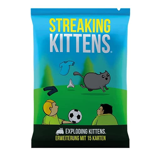 Exploding Kittens, Exploding Kittens – Streaking Kittens, rozszerzenie, gra imprezowa, gra karciana, dla 2-5 graczy, od 7+ lat, 15+ minut, niemiecki Inna marka