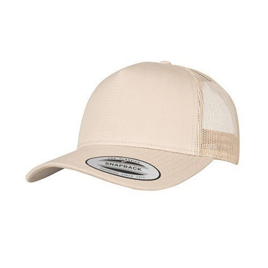 Flexfit YP Classics Retro 5 Panel Trucker Cap (OS / Beżowy) FlexFit