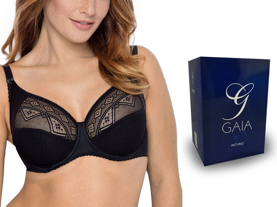 Gaia Nancy 059 , Biustonosz Soft , Czarny , 75C GAIA