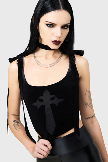 gorsetowy top KILLSTAR - SHADOWKIN-L Inna marka