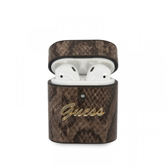 Guess Python Collection - Etui Airpods (brązowy) GUESS