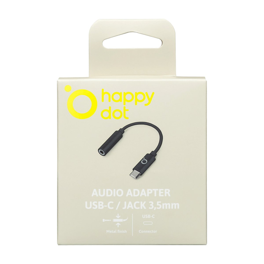 HappyDot adapter USB-C/ audio jack 3,5mm, HDAD-CJ-01 czarny HappyDot