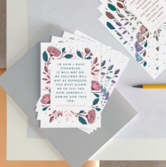 Jane Austen Quotes - 12 Postcard Set BOOKISHLY