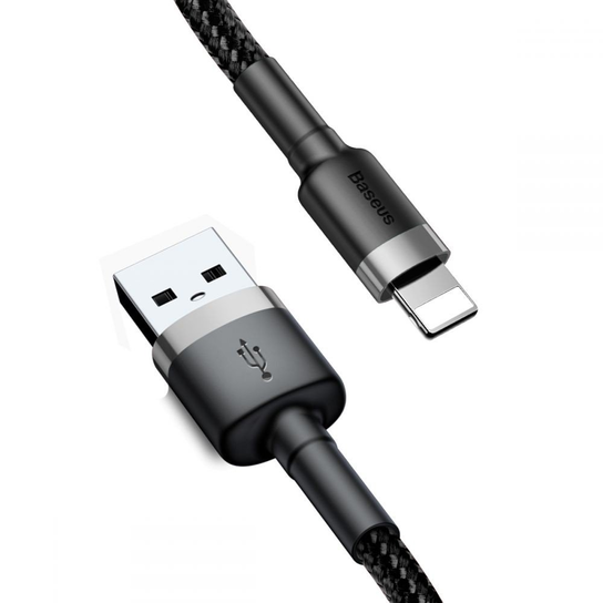 Kabel Lightning USB Baseus Cafule 2,4A 1m (szaro-czarny) Baseus