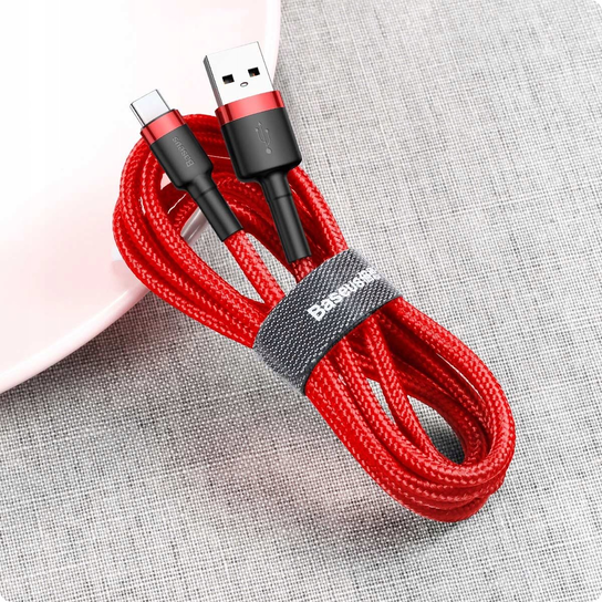Kabel USB do USB-C Baseus Cafule 2A 2m (czerwony) Baseus
