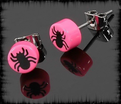 kolczyk BLACK SPIDER różowy Inna marka