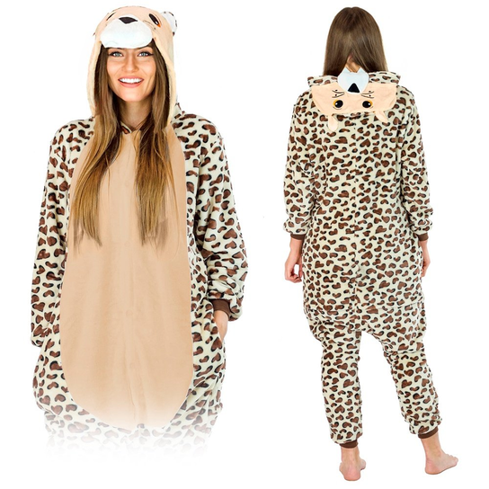 Kostium onesie kigurumi gepard piżama ciepła kombinezon przebranie L Onesies