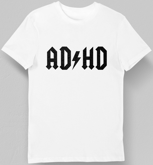 Koszulka ADHD biała M KozakNadruki