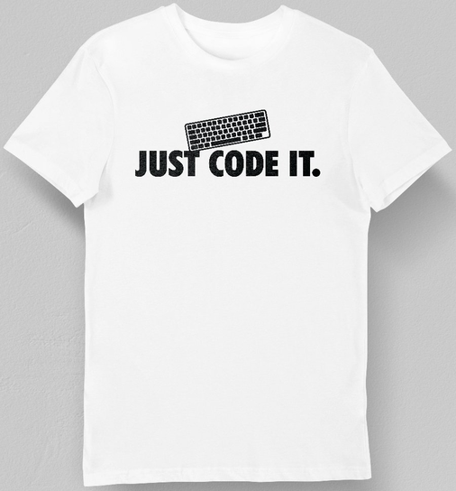 Koszulka męska dla programisty just code it biała 3XL KozakNadruki