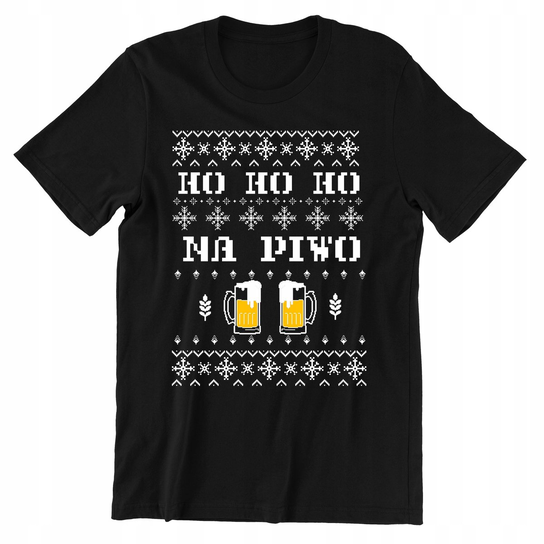 KOSZULKA MĘSKA ŚWIĄTECZNA HO HO NA PIWO PREZENT POD CHOINKĘ ŚWIĘTA PIWOSZA LOGOSTORE