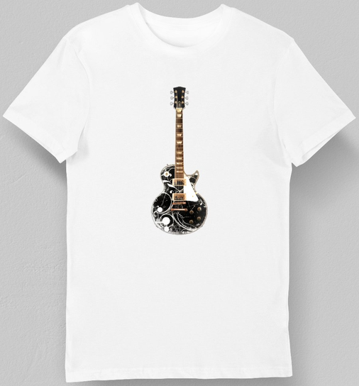Koszulka męska z gitarą biała 3XL KozakNadruki