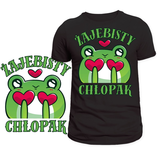 KOSZULKA NA DZIEŃ CHŁOPAKA PREZENT SUPER NADRUK HIT ŻAJEBISTY CHŁOPAK 3XL Szumila