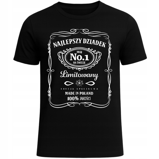 Koszulka Na Dzień Dziadka Nadruk Najlepszy Dziadek Jack Daniels Prezent Xxl Szumila