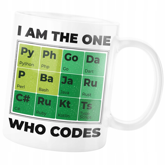 KUBEK DLA PROGRAMISTY I AM THE ONE WHO CODES JAVA PHP PREZENT StudioGraficzneKT