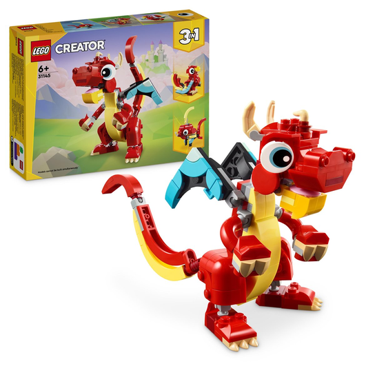 LEGO Creator 3 w 1, klocki, Czerwony smok, 31145 LEGO