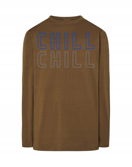 Longsleeve męski fajny nadruk napis CHILL r.M Inna marka