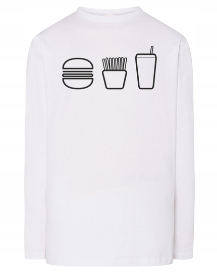 Longsleeve męski nadruk Burger FAST FOOD r.4XL Inna marka