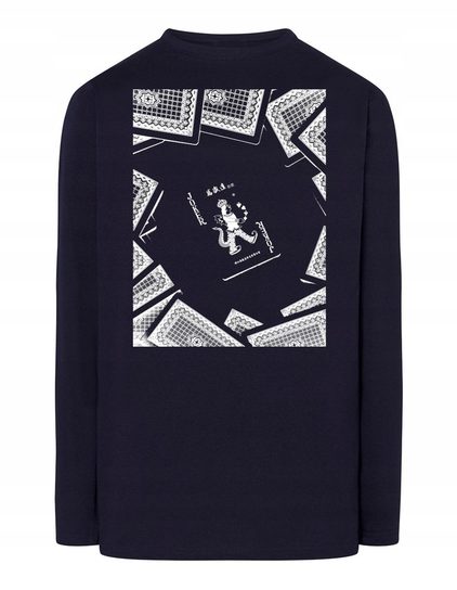 Longsleeve męski nadruk KARTY JOKER r.XL Inna marka