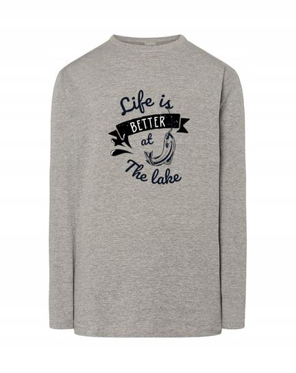 Longsleeve męski nadruk Life at LAKE r.XS Inna marka