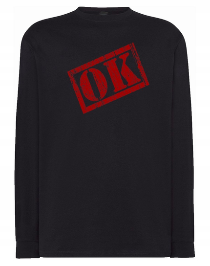 Longsleeve męski nadruk napis OK r.M Inna marka