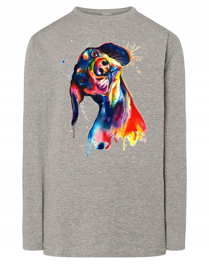 Longsleeve męski nadruk pies Jamnik r.3XL Inna marka