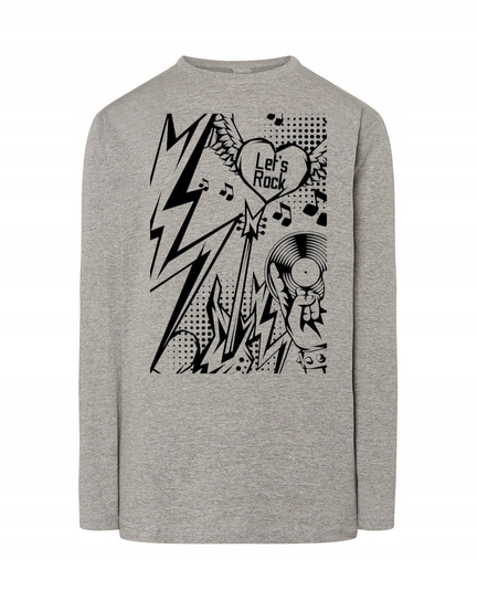 Longsleeve rockowy nadruk Let's Rock r.XXL Inna marka