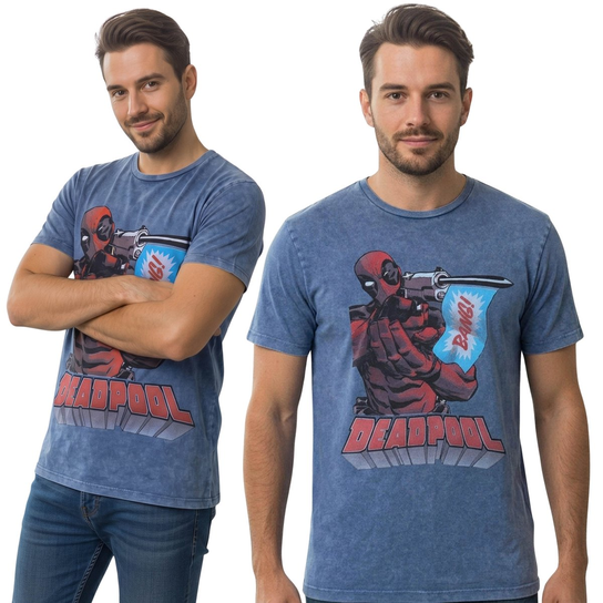 MARVEL Deadpool Męska BAWEŁNIANA koszulka, t-shirt z krótkimi rękawami, 100% BAWEŁNA S Marvel