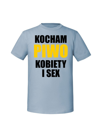Męska koszulka z nadrukiem - KOCHAM PIWO KOBIETY Mineralny Błękit XXL TAGFORCE