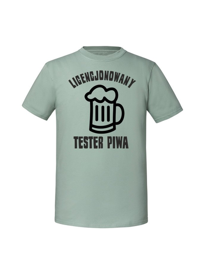 Męska koszulka z nadrukiem - Licencjonowany tester piwa Miętowy M TAGFORCE
