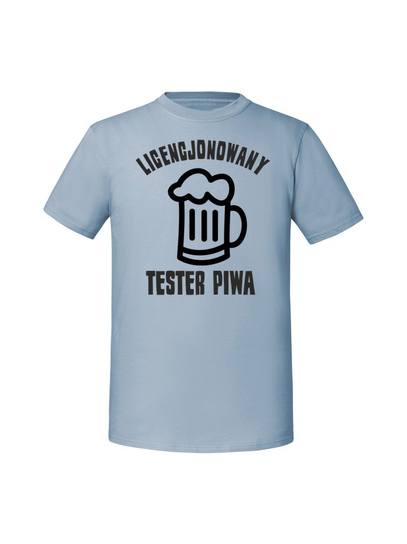 Męska koszulka z nadrukiem - Licencjonowany tester piwa Mineralny Błękit XXL TAGFORCE