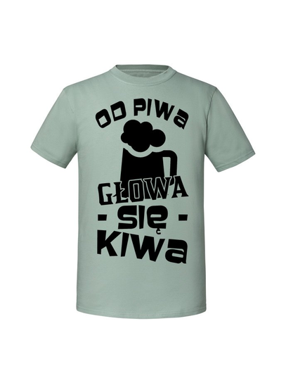 Męska koszulka z nadrukiem - Od piwa głowa się kiwa Miętowy XXL TAGFORCE