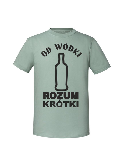 Męska koszulka z nadrukiem - Od wódki rozum krótki Miętowy L TAGFORCE