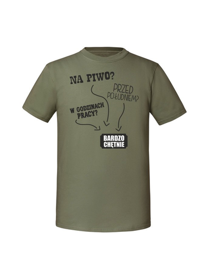 Męska koszulka z nadrukiem - Piwo przed południem Olive L TAGFORCE