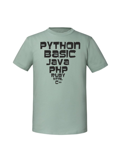 Męska koszulka z nadrukiem - python basic java Miętowy XXL TAGFORCE