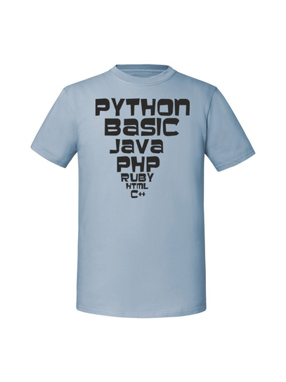 Męska koszulka z nadrukiem - python basic java Mineralny Błękit XXL TAGFORCE