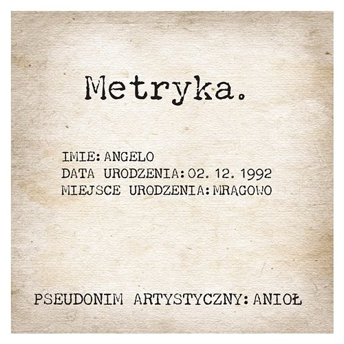 Metryka Anioł