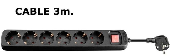 Microconnect 6-Way Schuko Socket 3M Microconnect