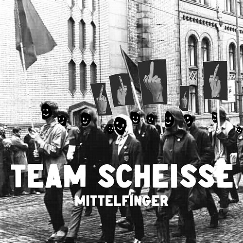 Mittelfinger Team Scheisse