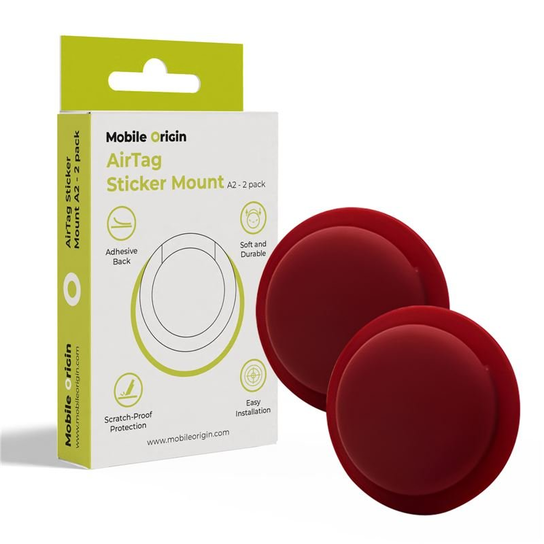 MOBILE ORIGIN AIRTAG STICKER MOUNT A2 - 2 PACK, RUBY RED Mobile Origin