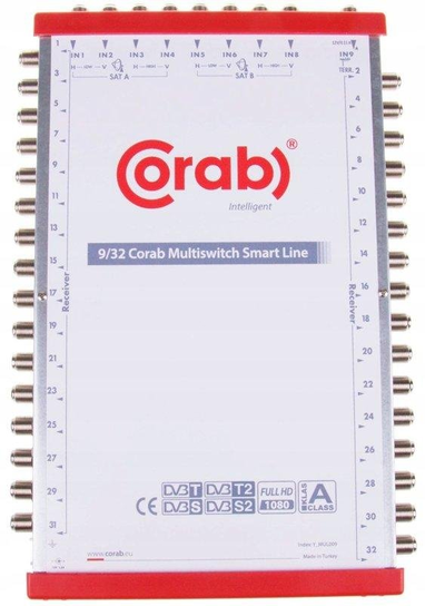 MultiSwitch 9/ 32 Wyjść Corab 2x SAT + TV DVB-T2 Naziemna do 16 Gniazd Corab