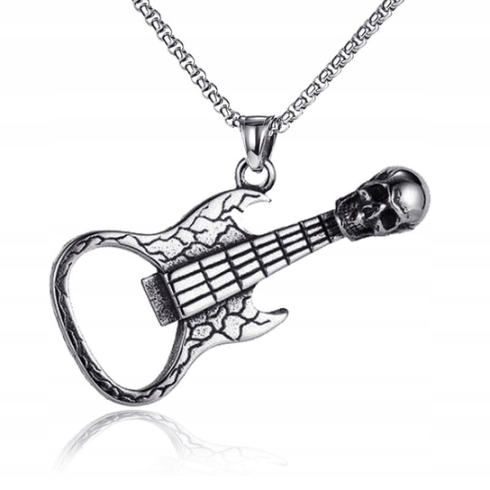 Naszyjnik Metal Czacha Gitara Muzyk Artysta 376 ITIMPORT