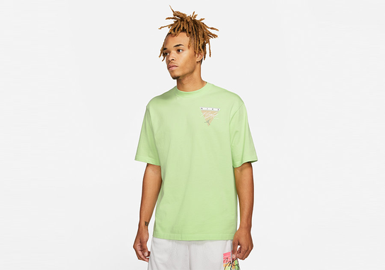 Nike Air Jordan Flight Essentials Washed Graphic Crew Tee Ghost Green Jordan
