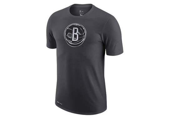 Nike Nba Brooklyn Nets Earned Edition Logo Dri-Fit Tee Black Nike