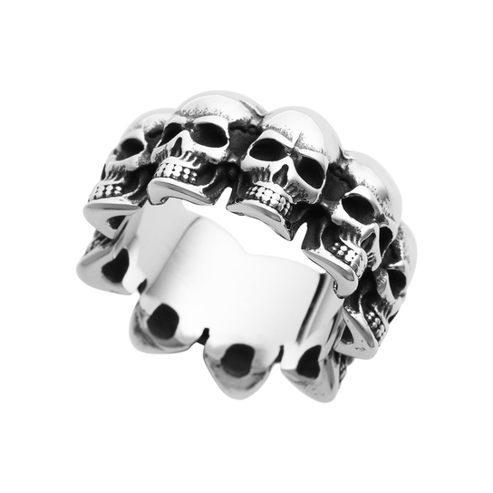 Obrączka Skulls-V VIKING RINGS